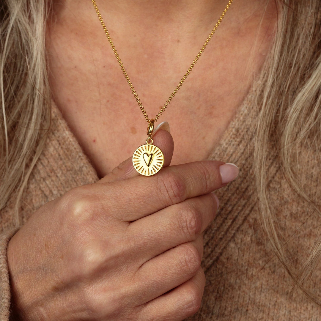 Engraved Gold Plated You Have My Heart Disc Necklace VCNGLVD-1
