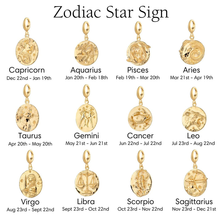 Engraved Gold Plated Zodiac Charm CGCAP