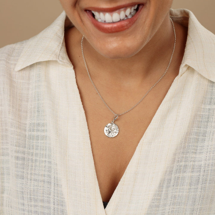 Engraved Silver Aquarius Zodiac Necklace CNSAQU-1