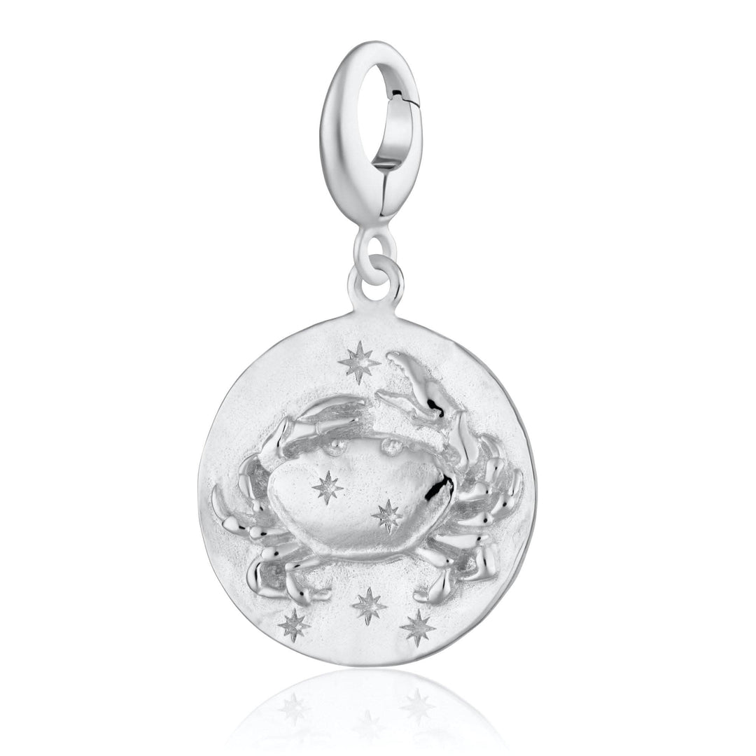 Engraved Silver Cancer Zodiac Charm CSCAN