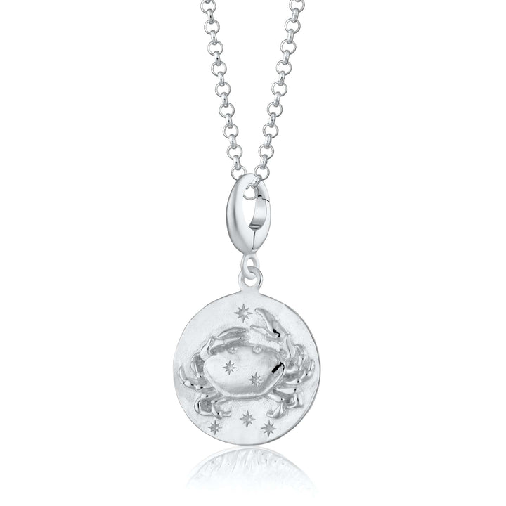 Engraved Silver Cancer Zodiac Necklace CNSCAN-1