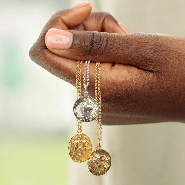Engraved Silver Cancer Zodiac Necklace CNSCAN-1