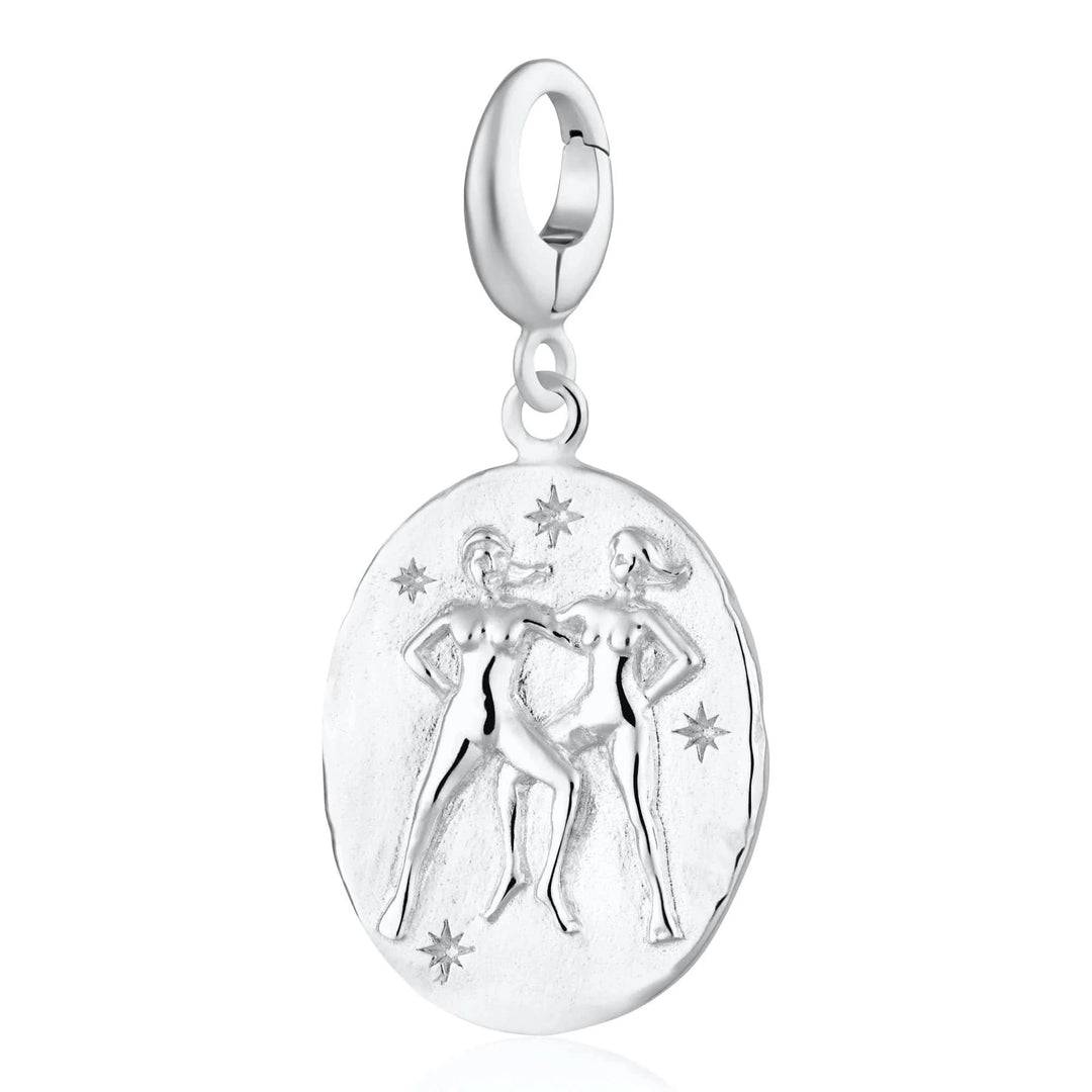 Engraved Silver Gemini Zodiac Charm CSGEM