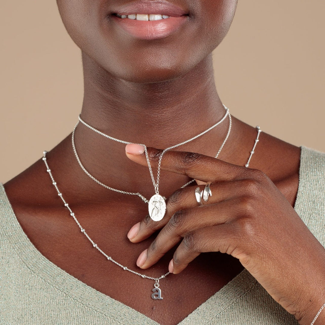 Engraved Silver Gemini Zodiac Necklace CNSGEM-1
