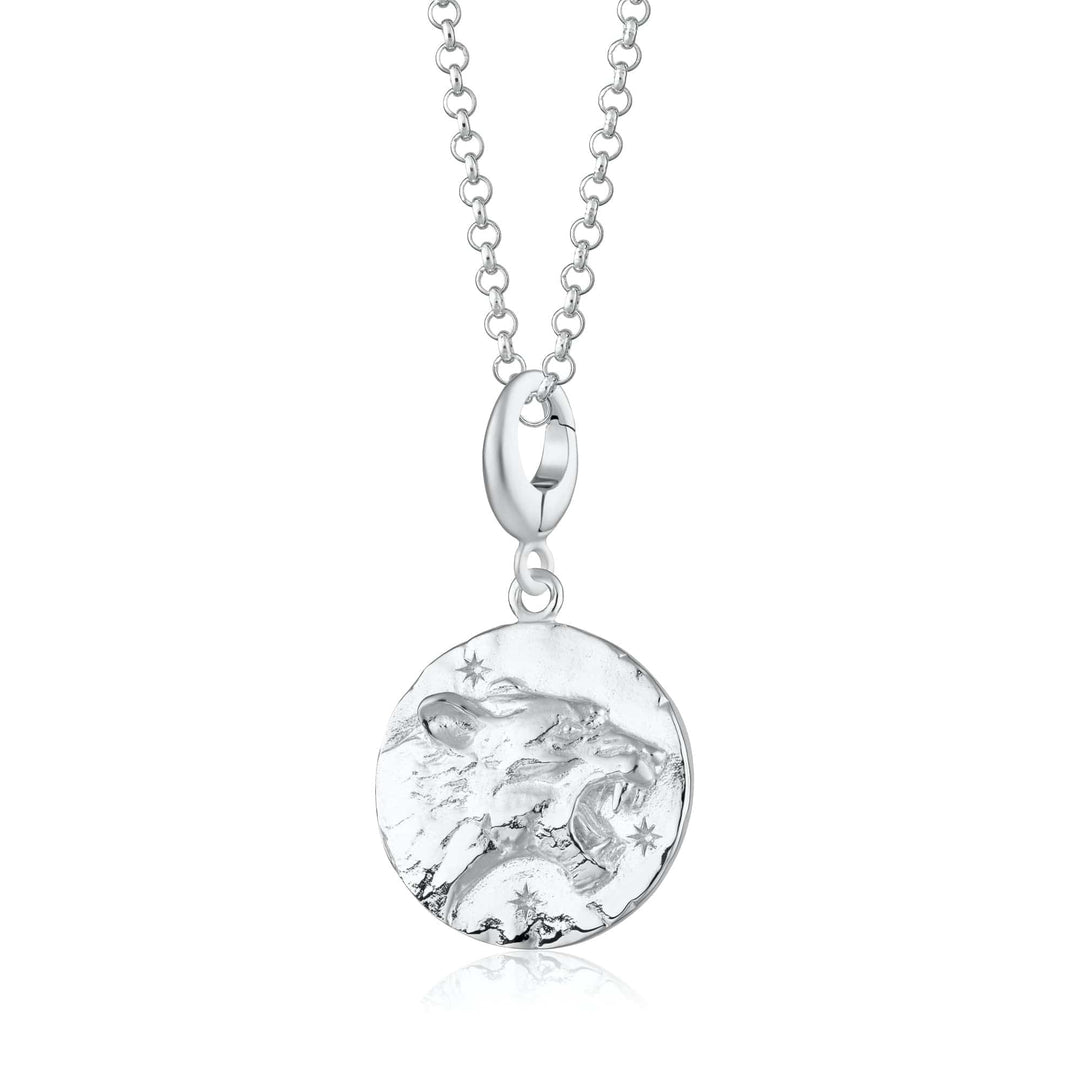 Engraved Silver Leo Zodiac Necklace CNSLEO-1