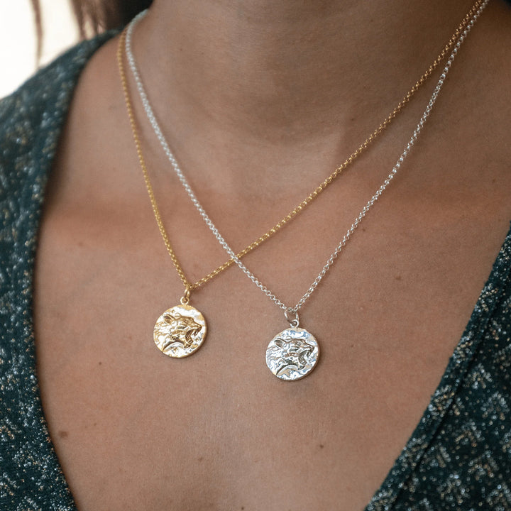 Engraved Silver Leo Zodiac Necklace CNSLEO-1