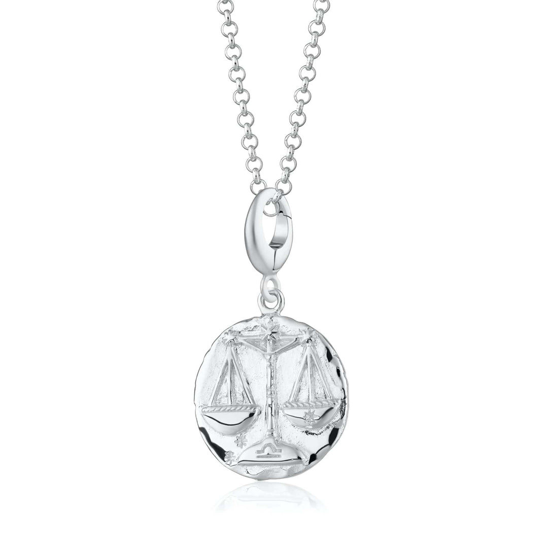 Engraved Silver Libra Zodiac Necklace CNSLIB-1