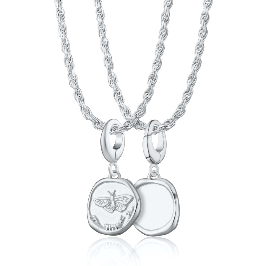 Engraved Silver Manifest Change Necklace CNSMANCH-TWIST-1