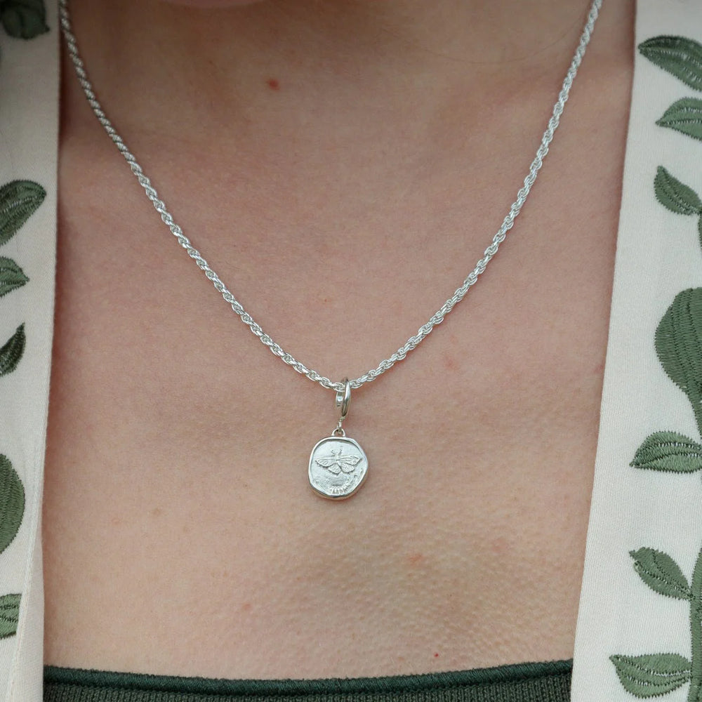 Engraved Silver Manifest Change Necklace CNSMANCH-TWIST-1