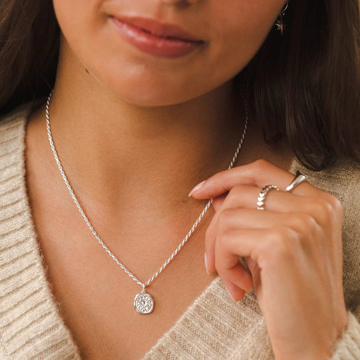Engraved Silver Manifest Energy Necklace CNSMANEN-TWIST-1