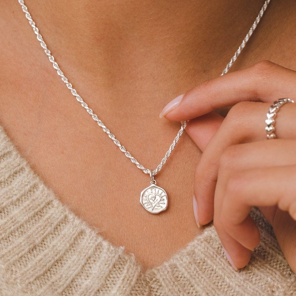 Engraved Silver Manifest Love Necklace CNSMANLV-TWIST-1