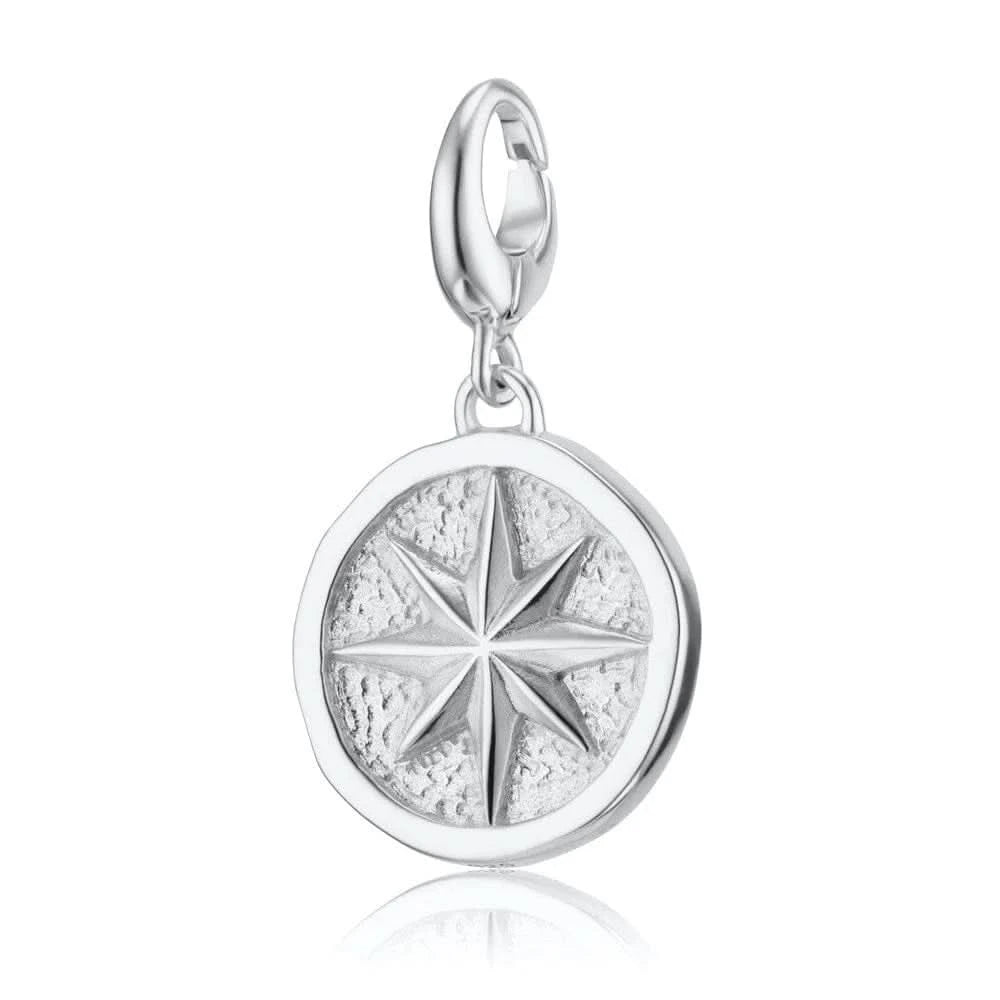 Engraved Silver North Star Charm VCSNSTR