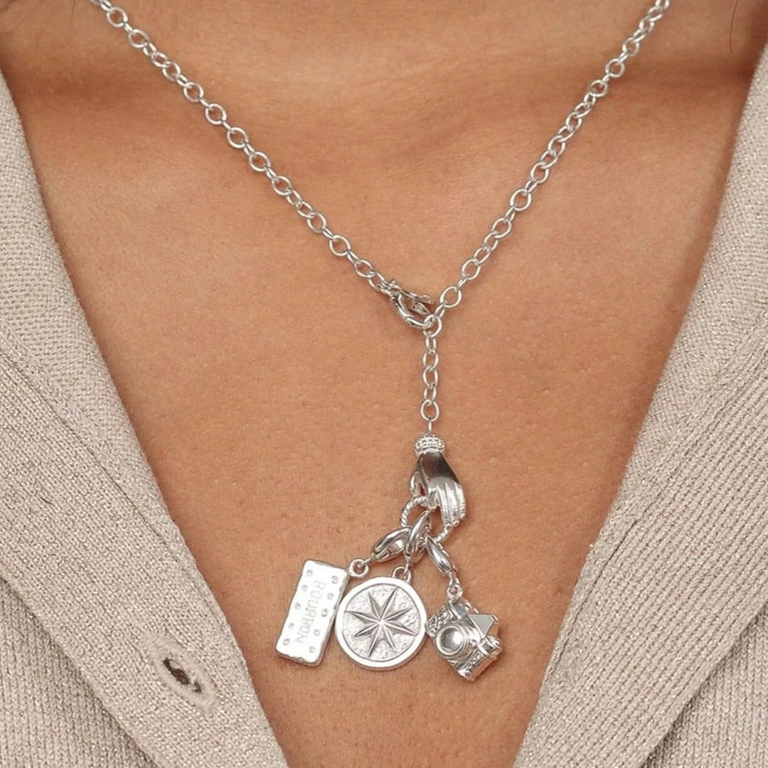 Engraved Silver North Star Charm VCSNSTR