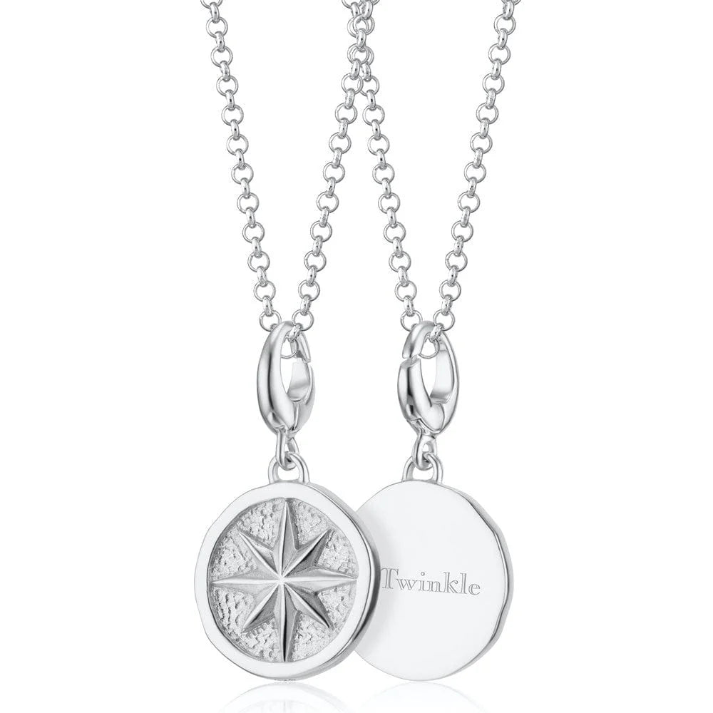 Engraved Silver North Star Necklace VCNSNSTR-1