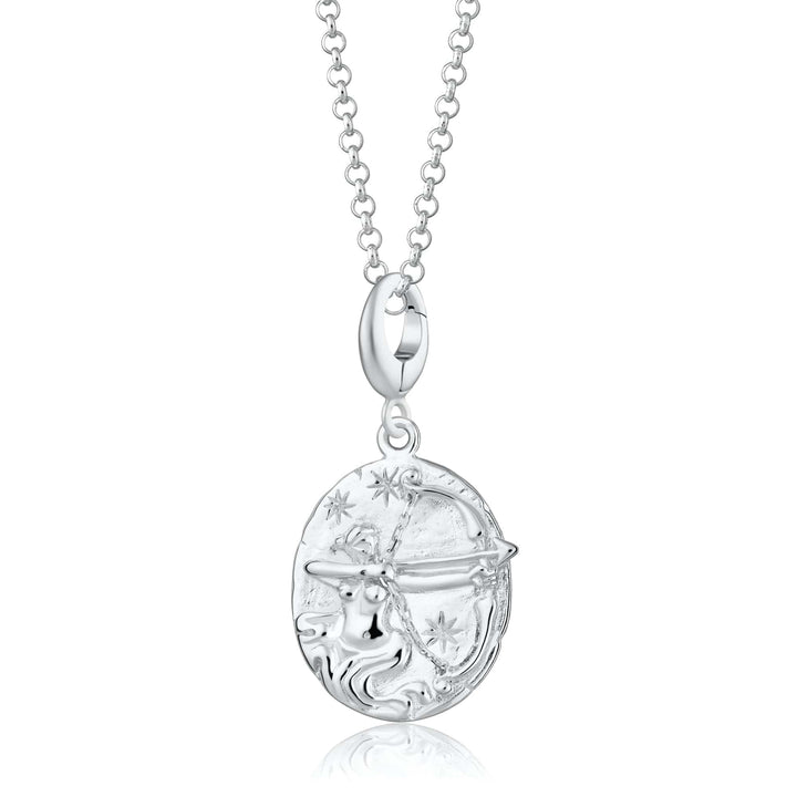Engraved Silver Sagittarius Zodiac Necklace CNSSAG-1