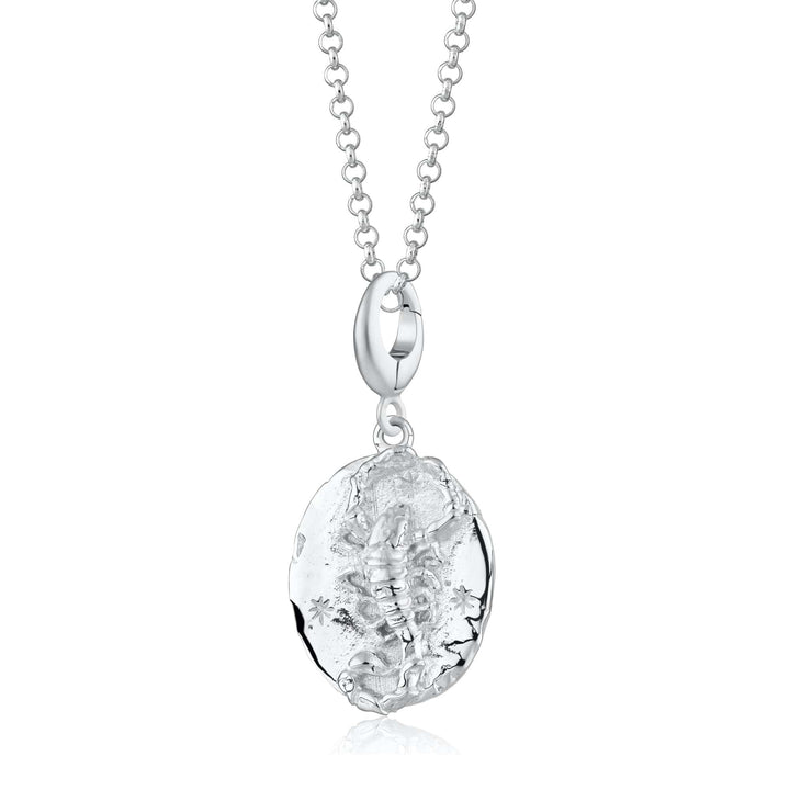 Engraved Silver Scorpio Zodiac Necklace CNSCORP-1