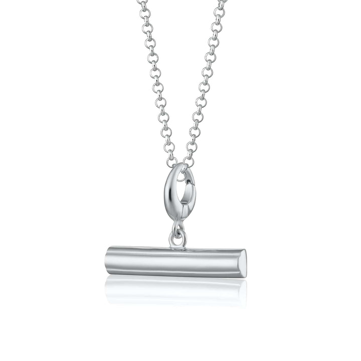 Engraved Silver T Bar Necklace VCNSTBAR-1