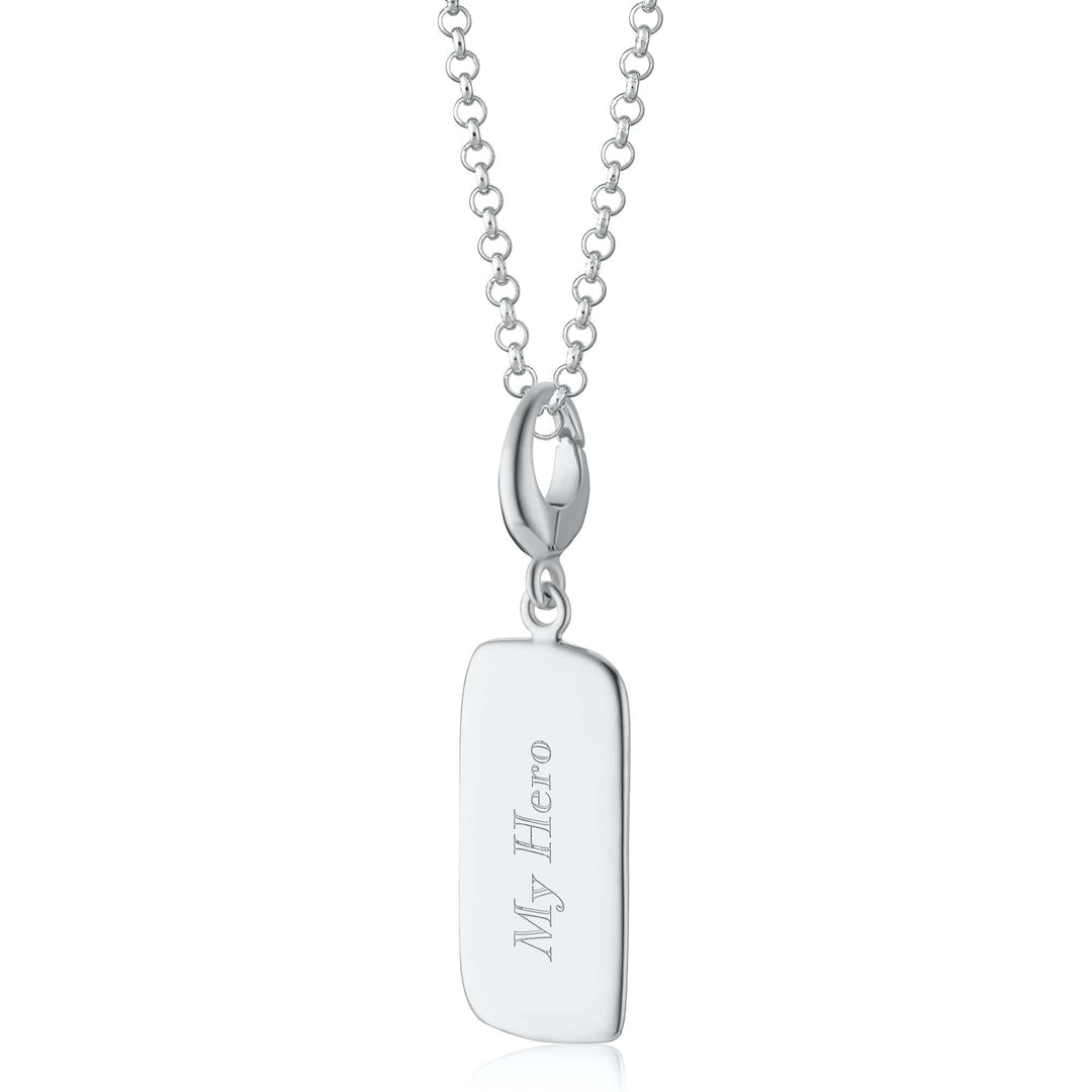 Engraved Silver Tag Small Necklace VNSTWS-1