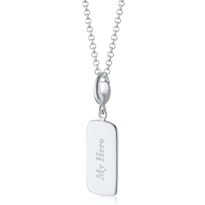 Engraved Silver Tag Small Necklace VNSTWS-1