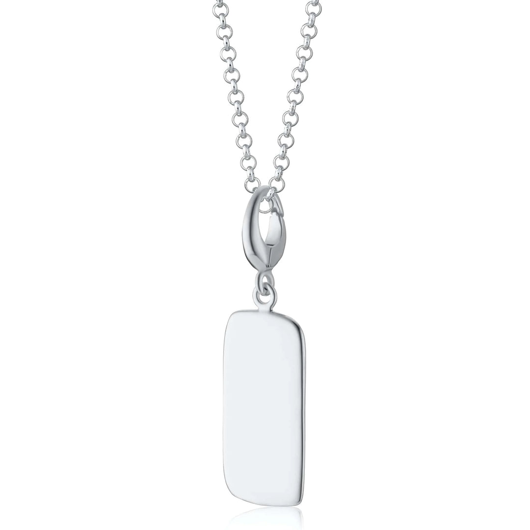 Engraved Silver Tag Small Necklace VNSTWS-1