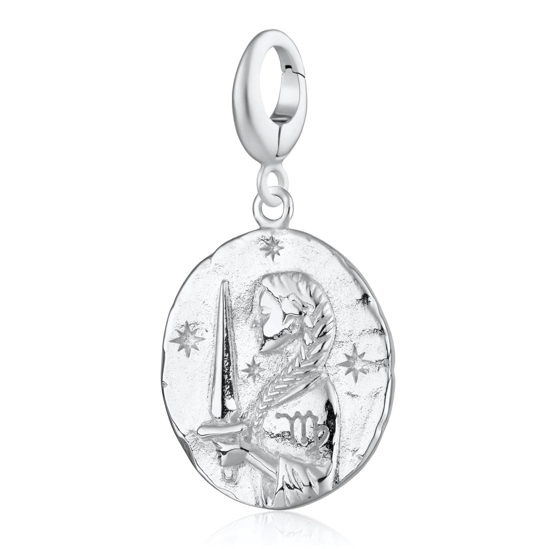 Engraved Silver Virgo Zodiac Charm CSVIR