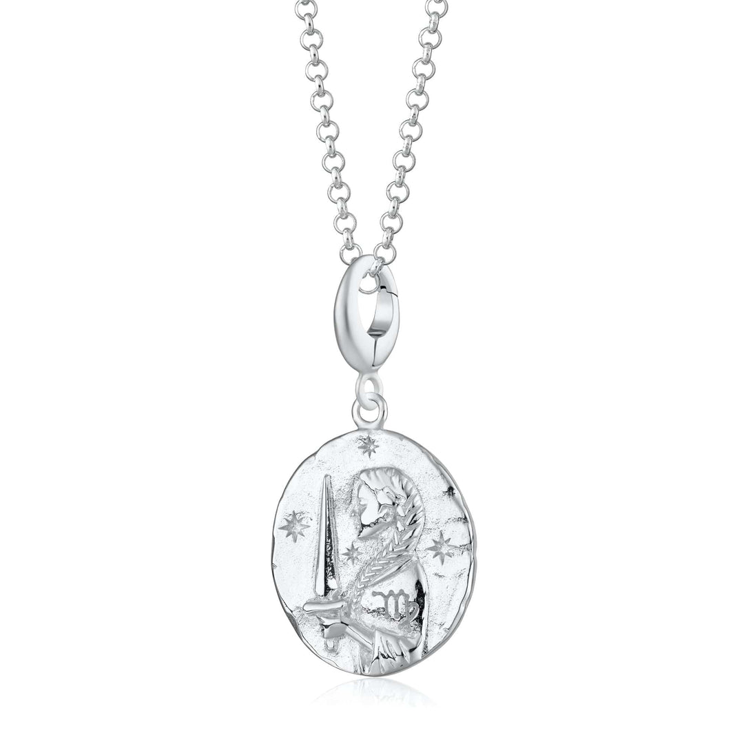 Engraved Silver Virgo Zodiac Necklace CNSVIR-1