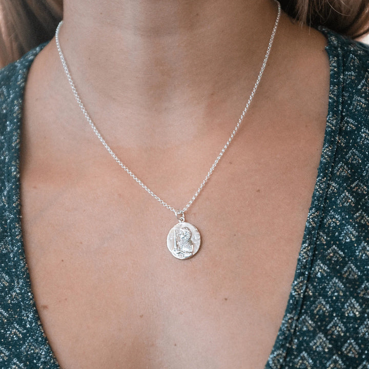 Engraved Silver Virgo Zodiac Necklace CNSVIR-1