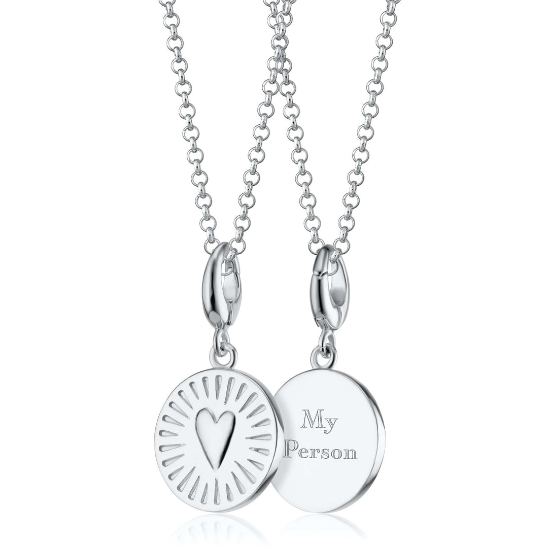 Engraved Silver You Have My Heart Disc Necklace VCNSLVD-1