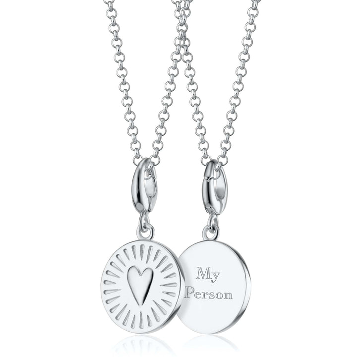 Engraved Silver You Have My Heart Disc Necklace VCNSLVD-1