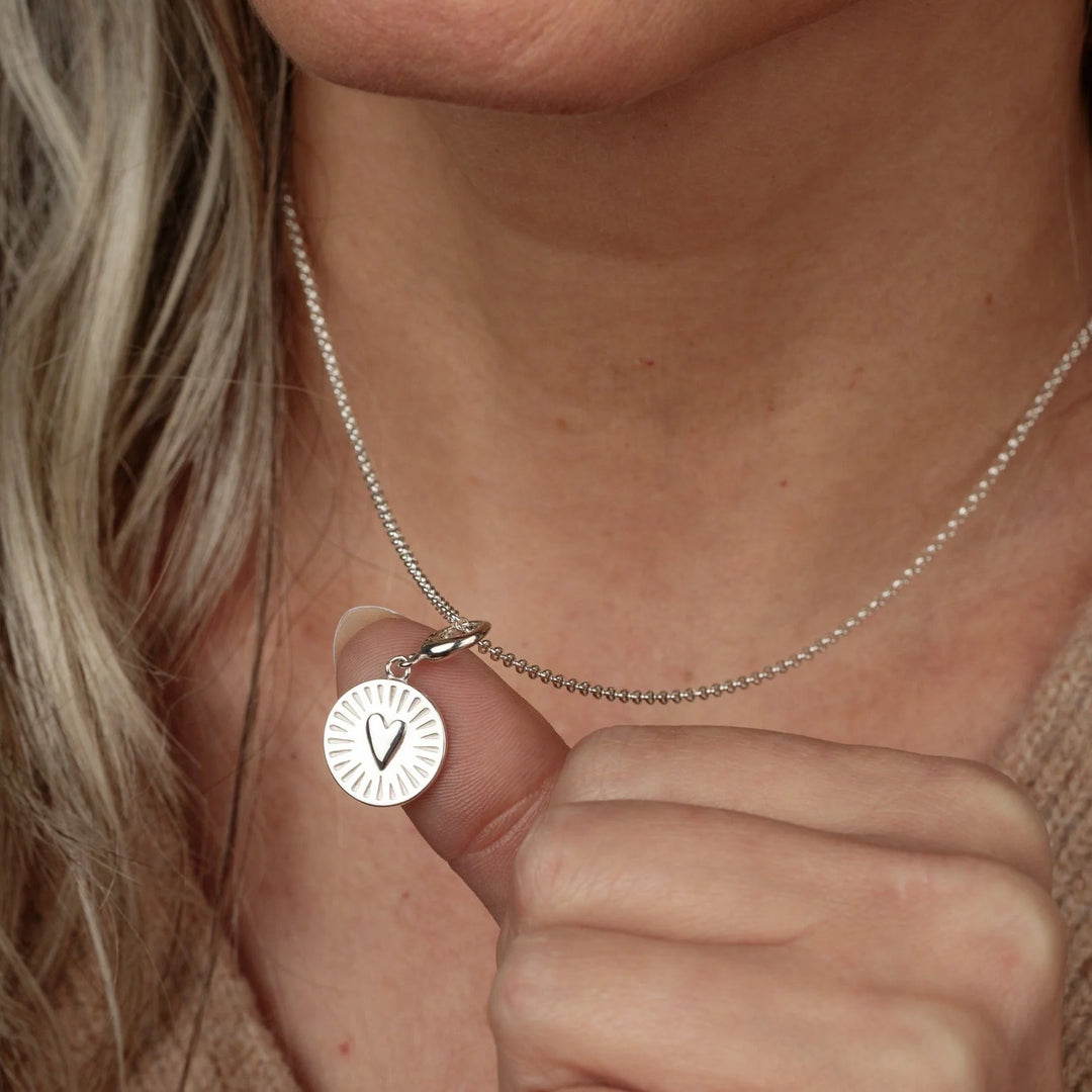 Engraved Silver You Have My Heart Disc Necklace VCNSLVD-1