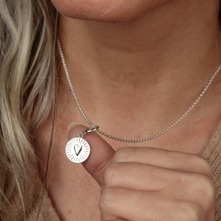 Engraved Silver You Have My Heart Disc Necklace VCNSLVD-1