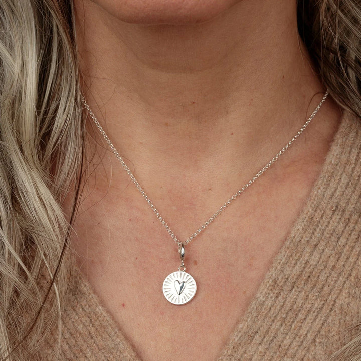 Engraved Silver You Have My Heart Disc Necklace VCNSLVD-1