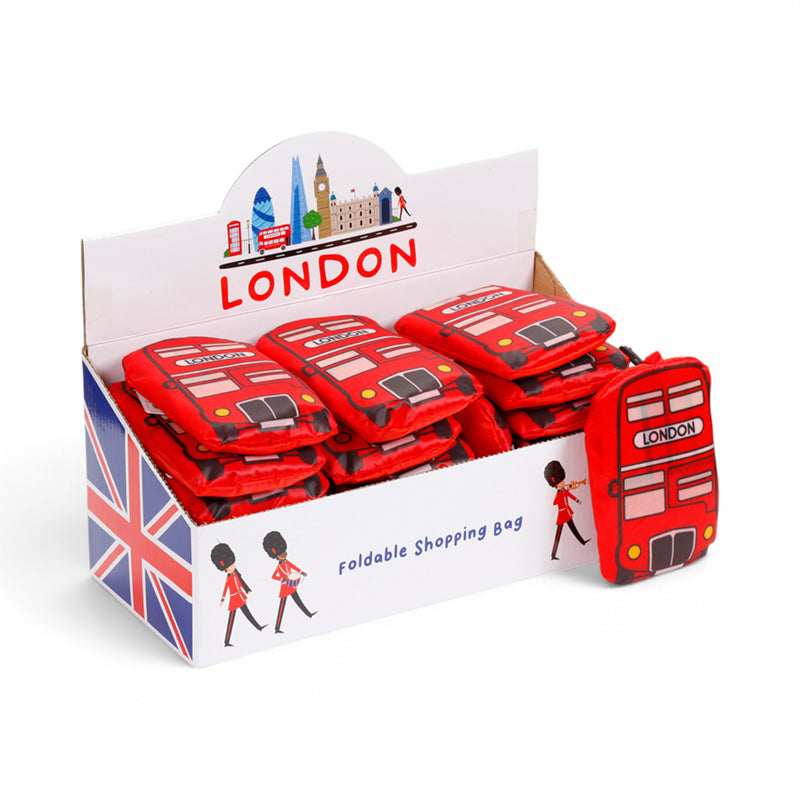Foldable Reusable Shopping Bag London Icons Red Routemaster Bus FBAG10A