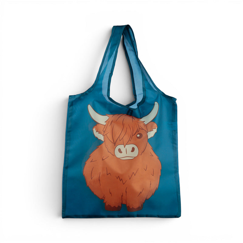 Foldable Reusable Shopping Bag Highland Coo Cow FBAG14