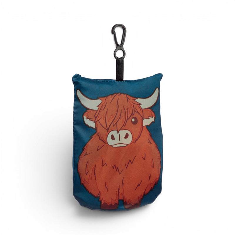 Foldable Reusable Shopping Bag Highland Coo Cow FBAG14