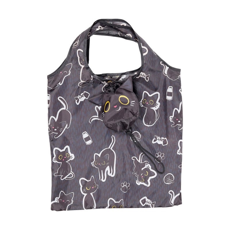 Foldable Reusable Shopping Bag Lucky the Black Cat FBAG47