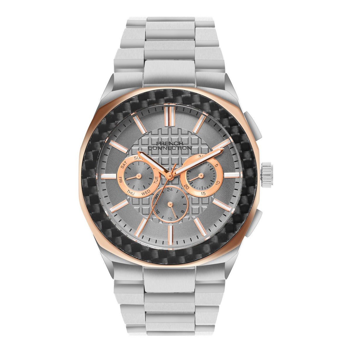 French Connection Rose Gold/Silver Watch FCH27SM