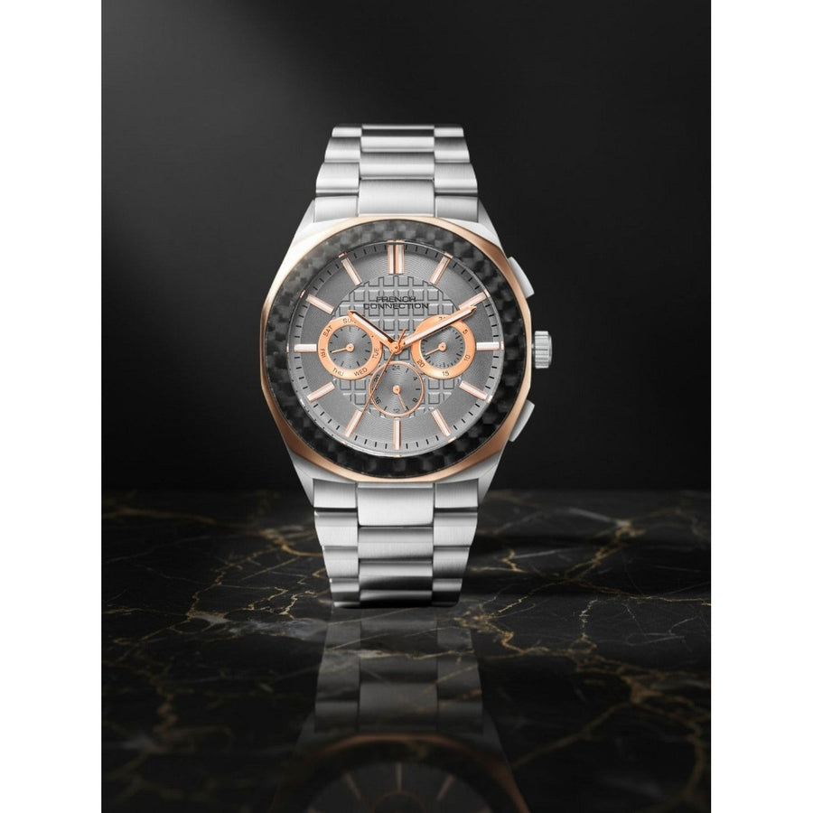 French Connection Rose Gold/Silver Watch FCH27SM