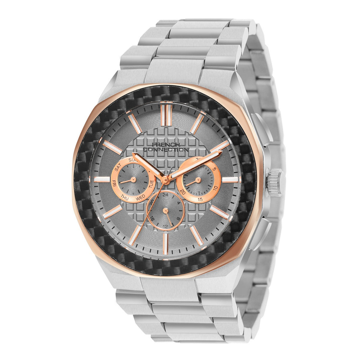 French Connection Rose Gold/Silver Watch FCH27SM
