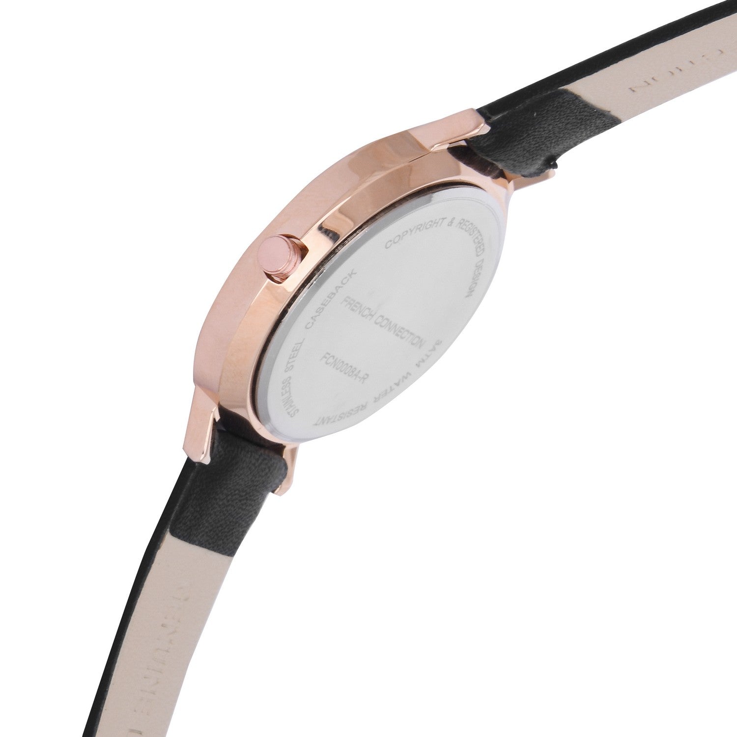 French Connection Black Strap Watch Glitter Dial FCN0008A-R
