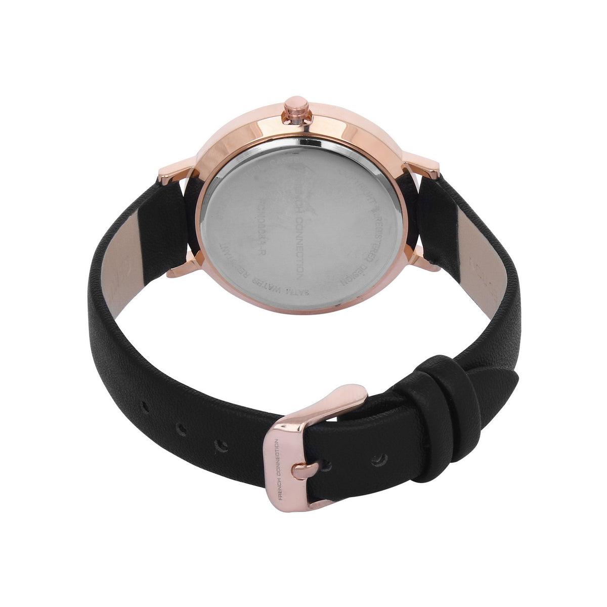 French Connection Black Strap Watch Glitter Dial FCN0008A-R
