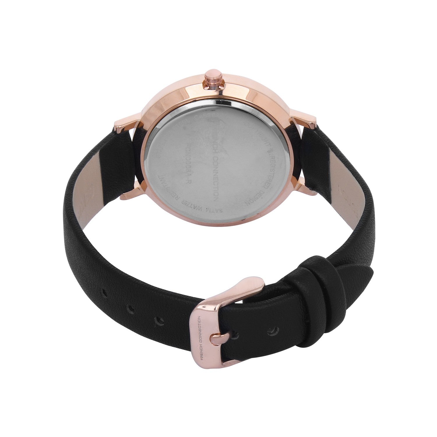 French Connection Black Strap Watch Glitter Dial FCN0008A-R