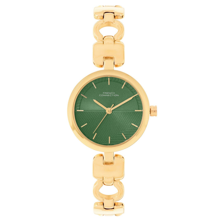 French Connection Gold Bracelet Watch Green Dial FCN0101NGM