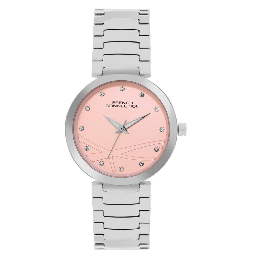 French Connection Silver Bracelet Watch Pink Dial FCN063SM