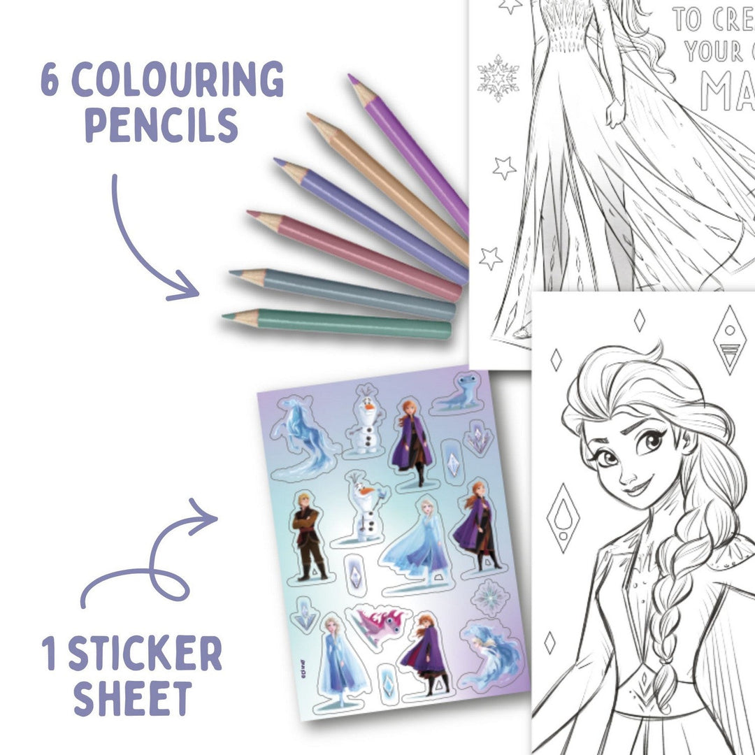 Disney 15 Piece Colouring With Stickers Frozen Set FR50022