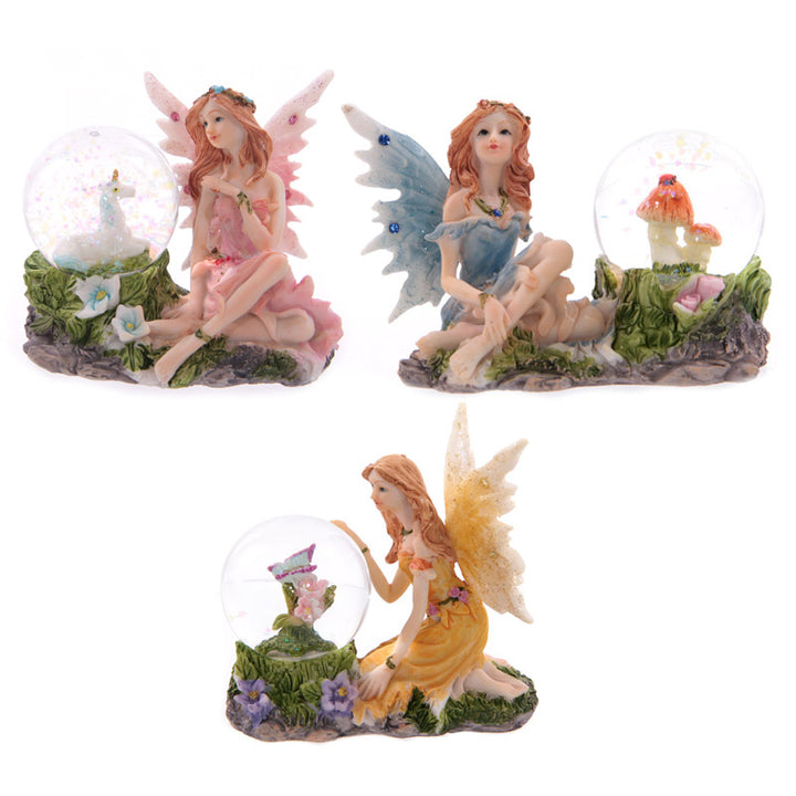 Flower Fairy Sitting Snow Globe FY361