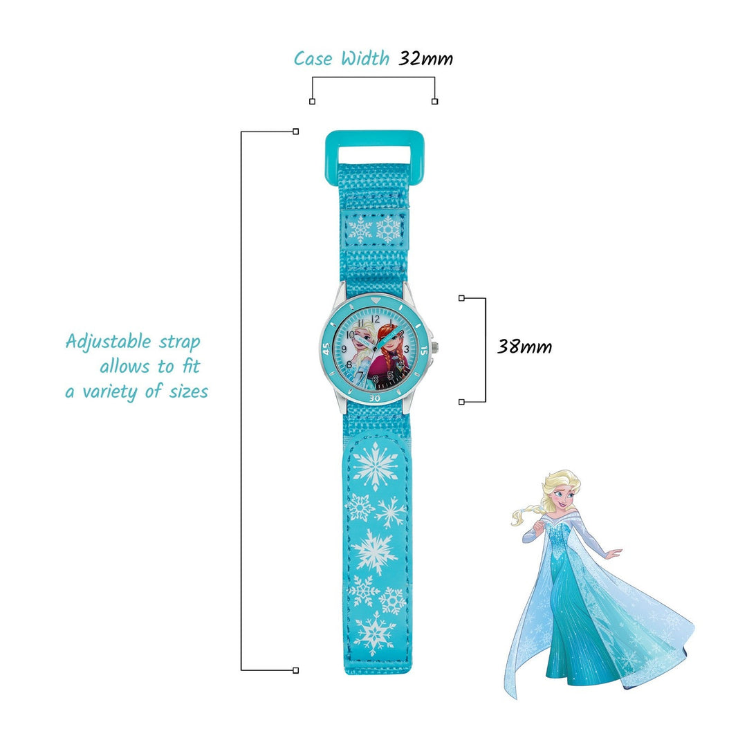 Disney Frozen Fabric Strap Time Teacher Textile Turquoise Watch FZN5014