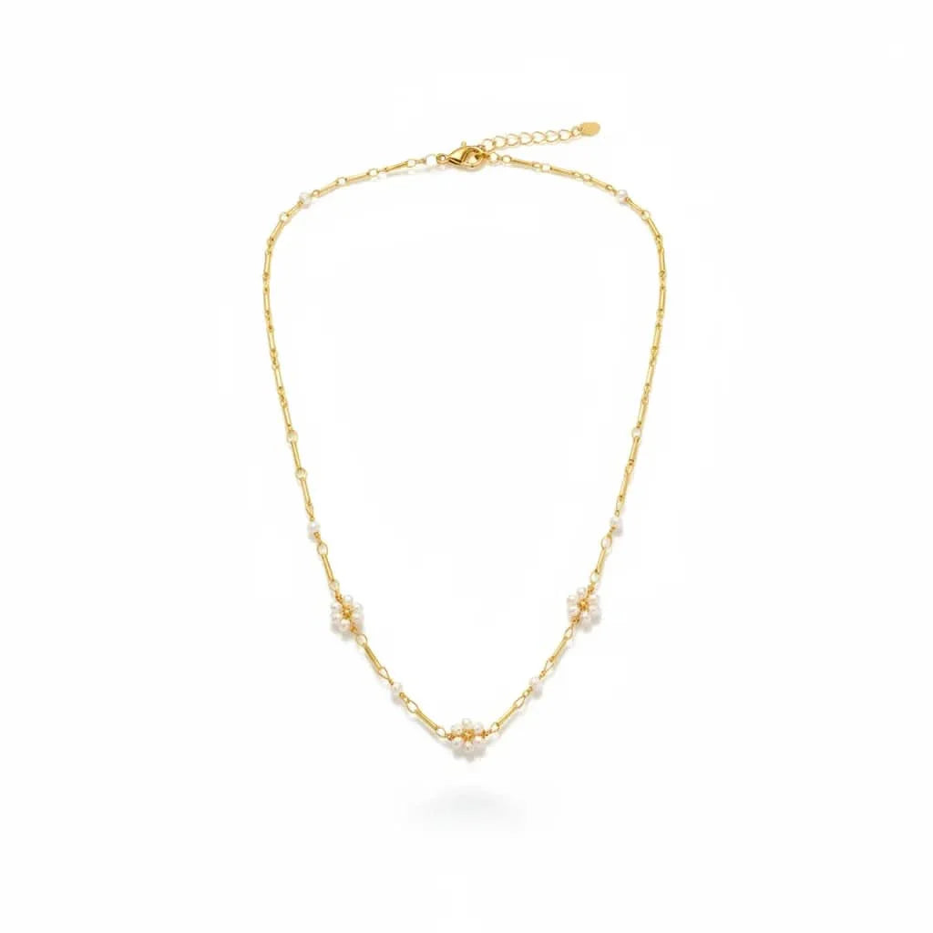 🌸Flower Pearl Chain Necklace