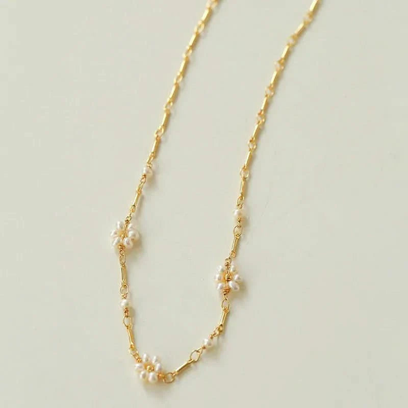 🌸Flower Pearl Chain Necklace