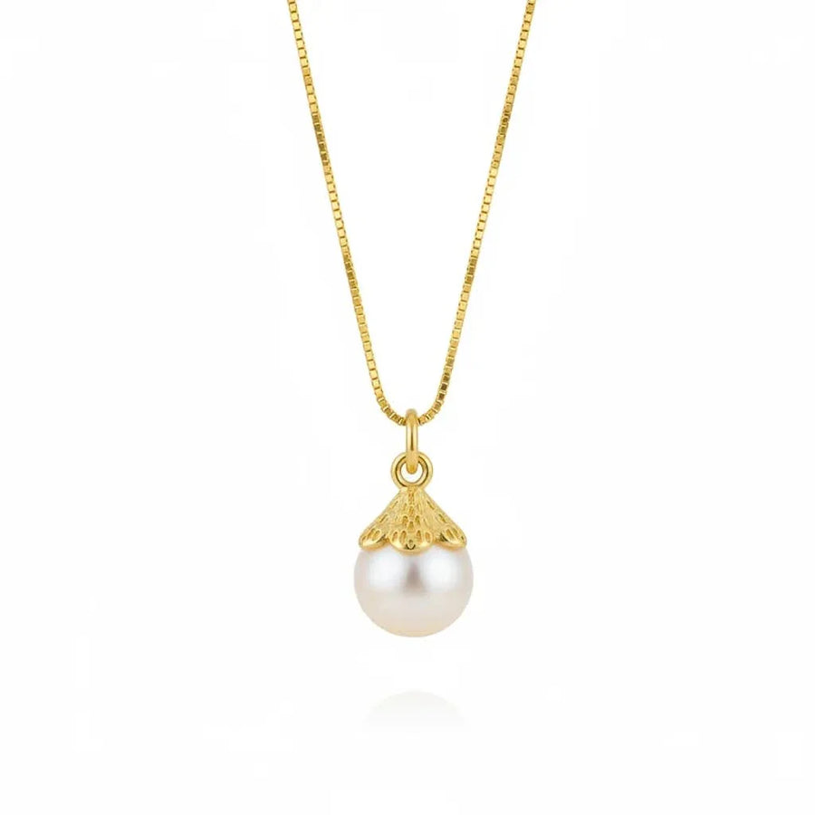 Flower Pearl Pendant Necklace